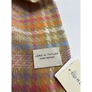 NWT ~ Lord & Taylor Pastel Plaid Scarf 64”L x 14” W - Germany